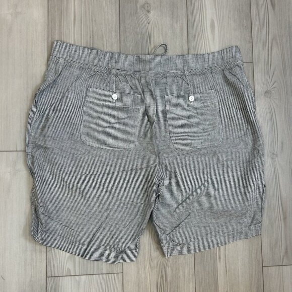Women’s Talbots 18W Linen Blend Casual Shorts 9” Inseam Striped Pockets - Picture 8 of 10